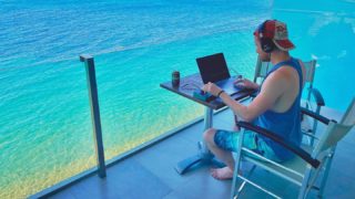 Music studio for the week 🎶 #musicproducer #summer #studio #one #blue #oceanview